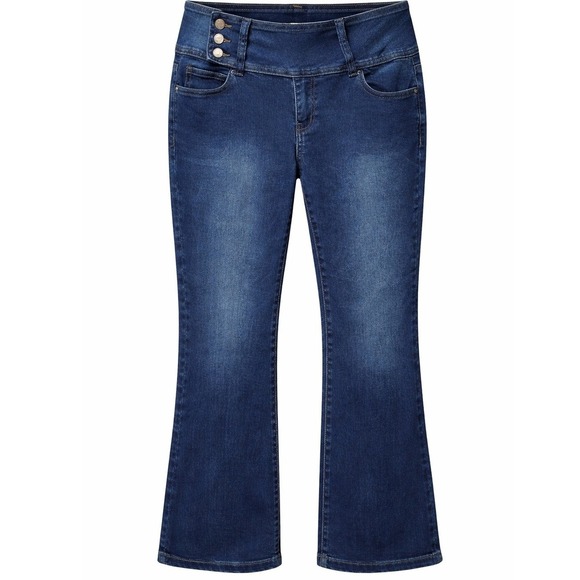 Angel Kiss Denim - Angel Kiss Women Dark Wash Bootcut Jeans High Rise Triple Button Size 15/32‎